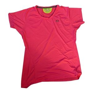 Under Armour Semi Fitted Heat Gear Pink Sports Tee Active wear Size L